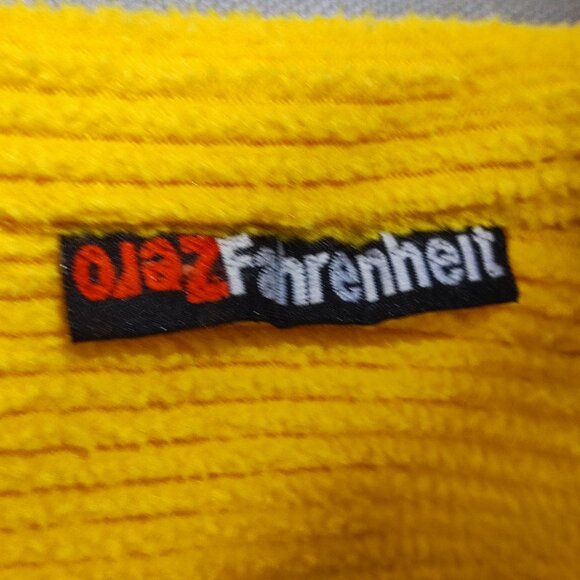 Zero Fahrenheit thick winter fleece sweater men's size L yellow with dark blue - Picture 8 of 12